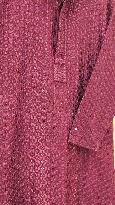 Rayon Chikankari Kurta Pajama for Boys