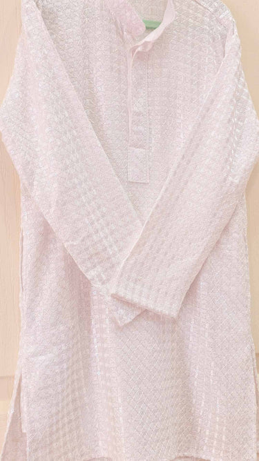 Rayon Chikankari Kurta Pajama for Boys