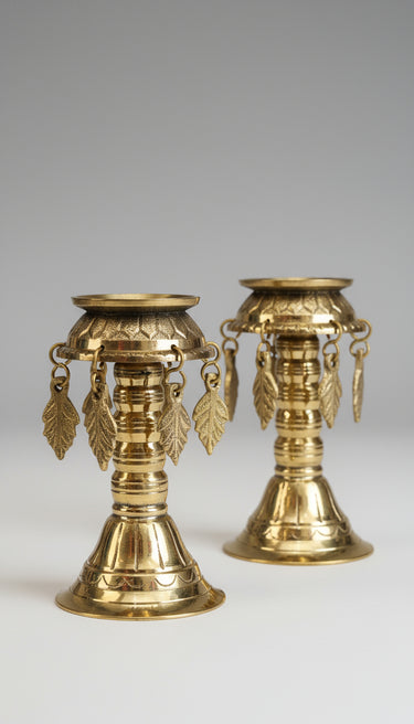 Brass Oil Lamp Panas Pair of Two