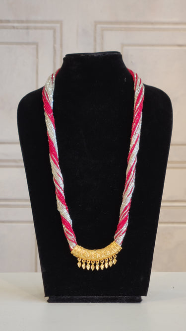 Chiffon pote with Hydro Crystal Gold Plated C Tilhari