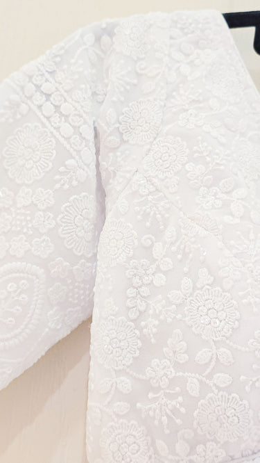 White Half Sleeve Chikankari Boutique Blouse