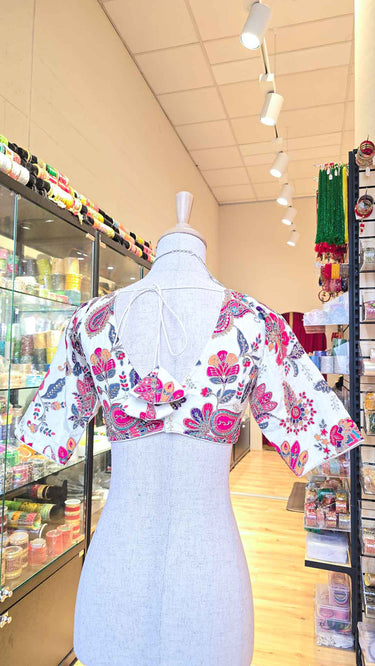 Multicolor Paisley Cream Blouse in White Base