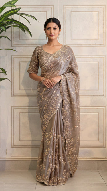 Fendi Handwork Jaal Saree Tara