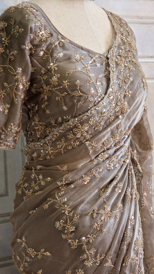 Fendi Handwork Jaal Saree Tara