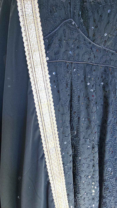 Black Chikankari Anarkali Suit