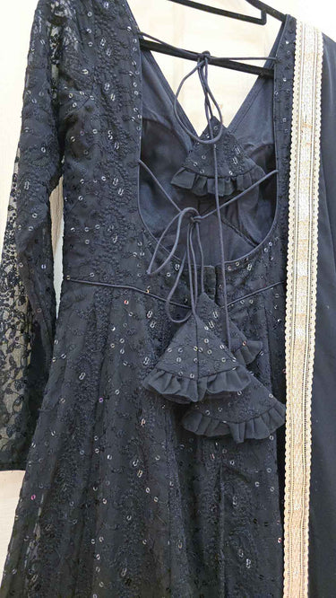 Black Chikankari Anarkali Suit