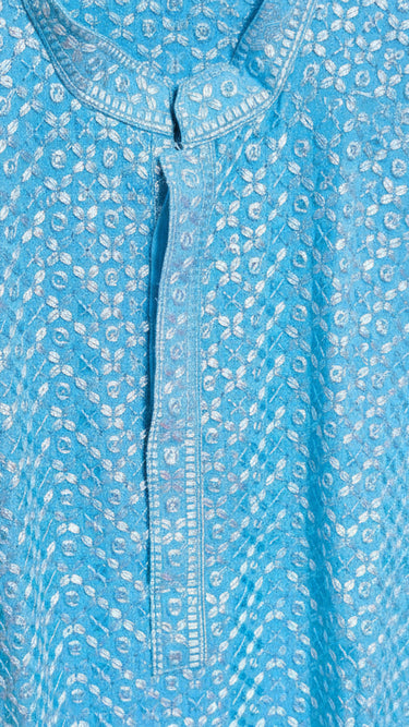 Mens Rayon Kurta In Sky Blue