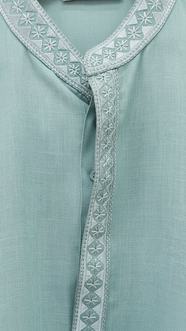 Mens Cotton Kurta in Aqua Green
