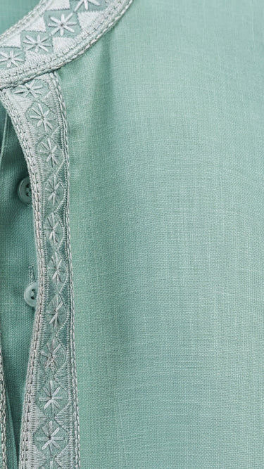 Mens Cotton Kurta in Aqua Green