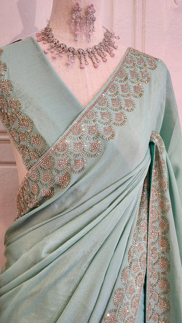 Chinon Chiffon with Border Handwork