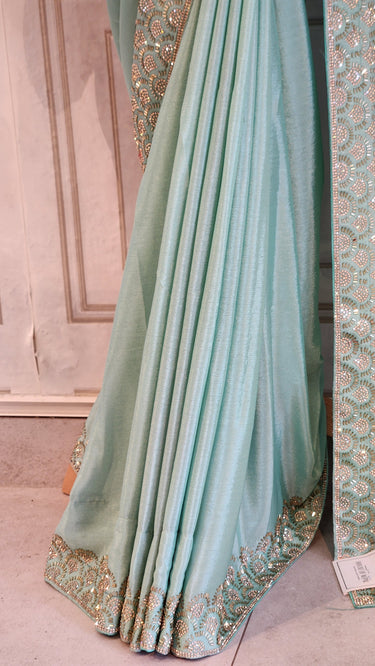 Chinon Chiffon with Border Handwork