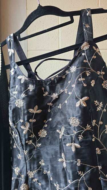 Black Fendi Sarara Suit with Zari Florals