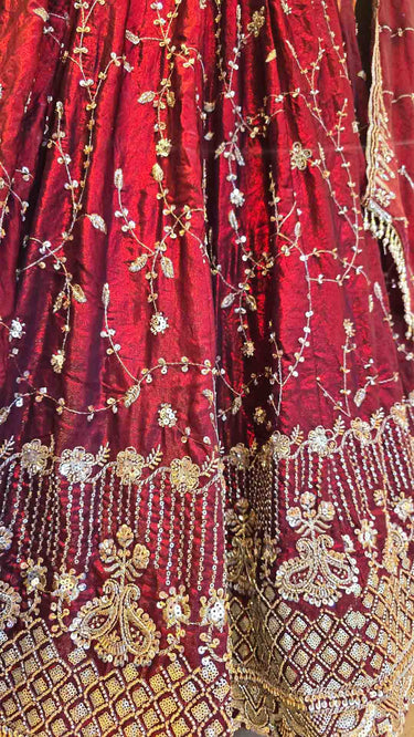 Maroon Fendi Handembroidered Lehenga