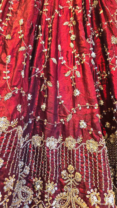 Maroon Fendi Handembroidered Lehenga