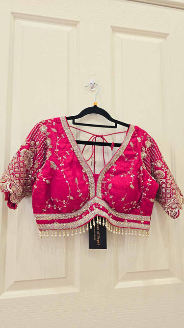Red Hand Embroidered Fendi Lehenga