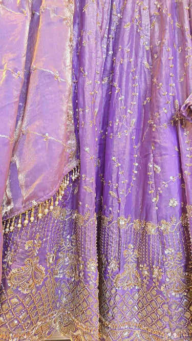 Fendi Lavender Handembroidered Lehenga