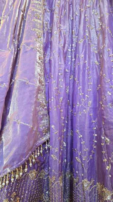 Fendi Lavender Handembroidered Lehenga