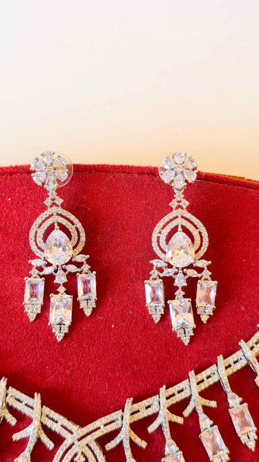 American Diamond Necklace with Earrings Rye