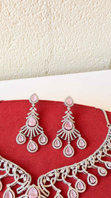 American Diamond Necklace with Earrings Moore
