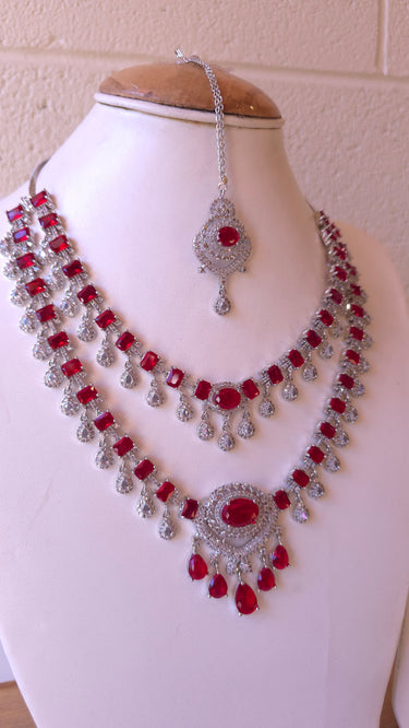 American Diamond Necklace with Earrings Urja