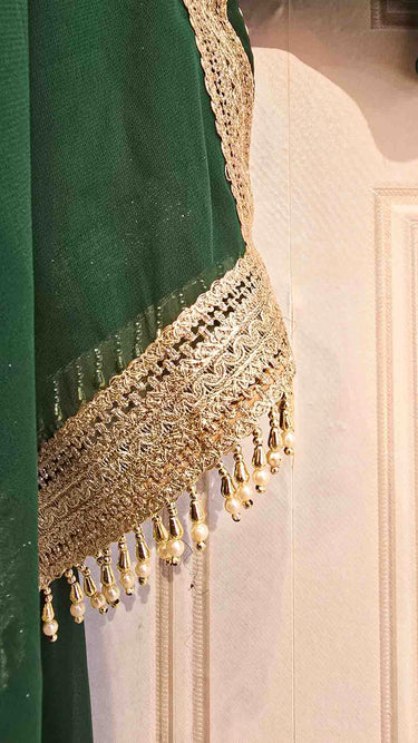 Bottle Green Sequin Sarara Suit