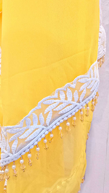 Mustard Yellow Chikankari Sarara Suit