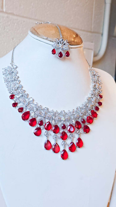 American Diamond Necklace with Earrings Rita