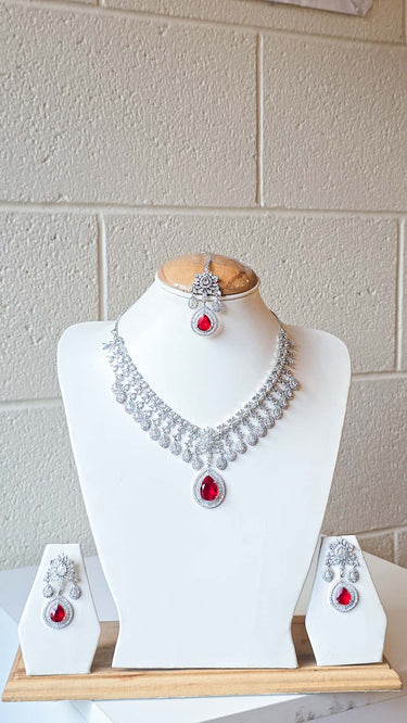 American Diamond Necklace with Earrings Myra