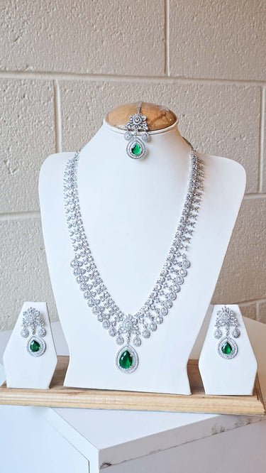 American Diamond Necklace with Earrings Rumi
