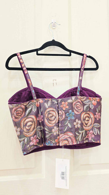 Purple Tikki Net Lehenga with Multicolor Corset