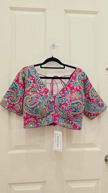 Hot Pink Paisley Crepe Lehenga