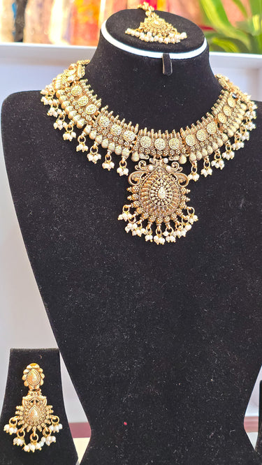 Brass Temple Jewellery Set Rajkumari