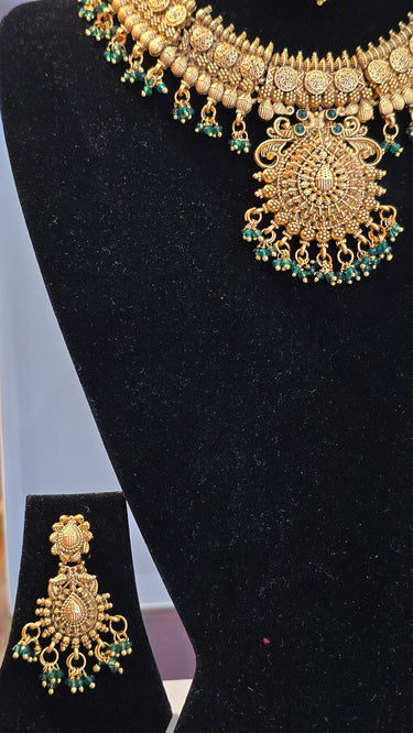 Brass Temple Jewellery Set Mahalaxmi