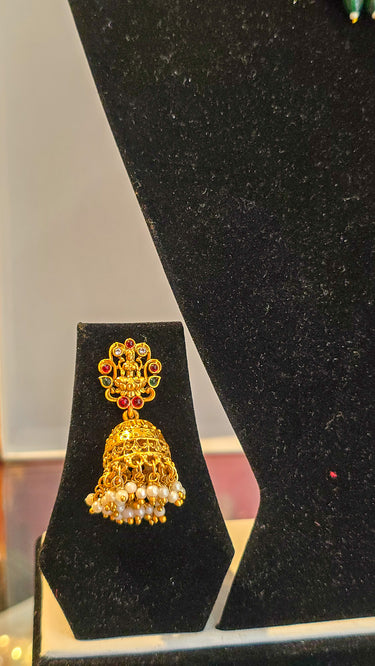Brass Temple Necklace with Earrings Mrinal