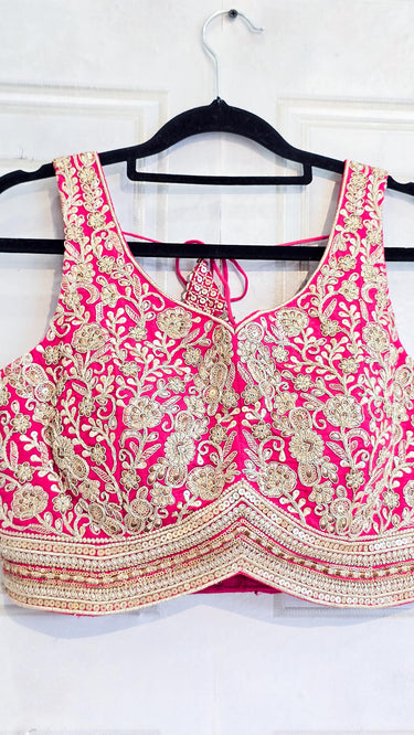 Golden Zariwork Sleeveless Floral Blouse
