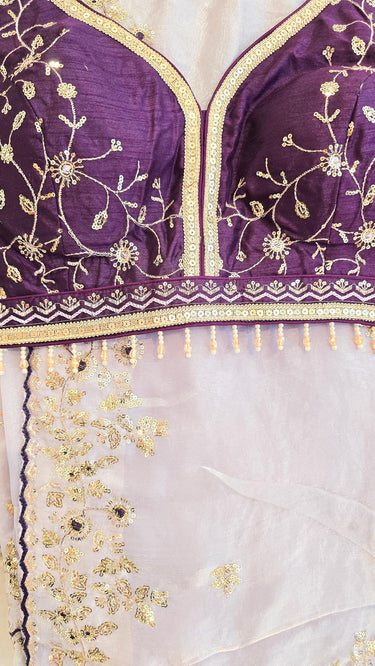 Fendi Silk Saree with Contrast Blouse Riba