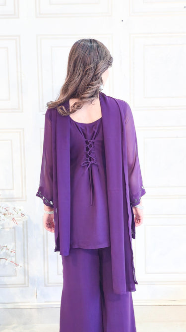 Georgette Handwork 90s Kurti with Bellybottoms