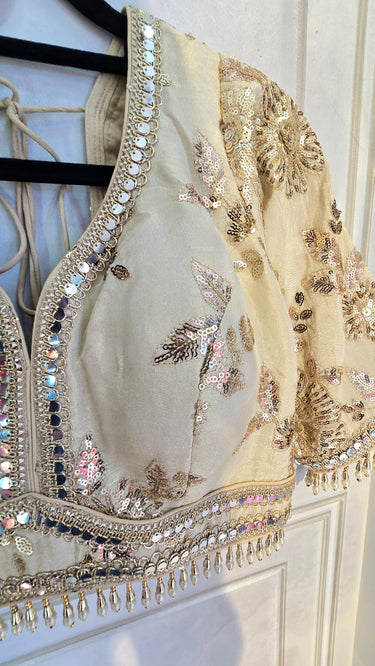 Gold Hand Embroidered Cosmos Blouse