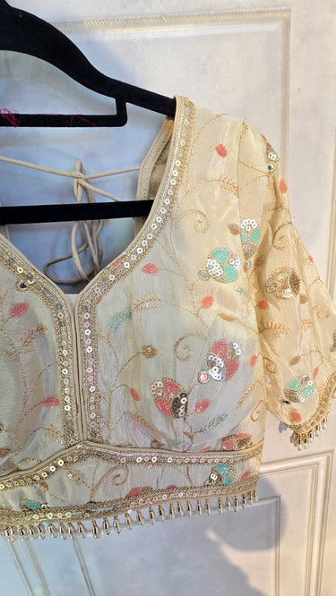 Sequin Petal Blouse in Cosmos Silk