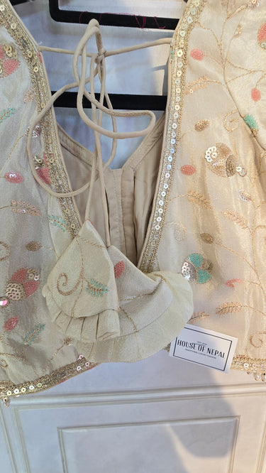 Sequin Petal Blouse in Cosmos Silk