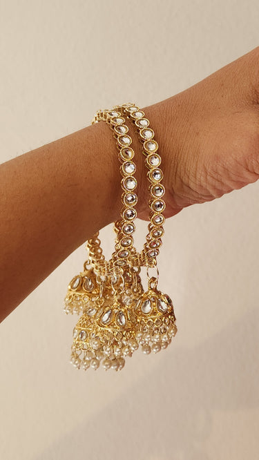 Golden Bling Bangles with Jhumka