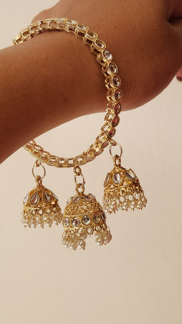 Golden Bling Bangles with Jhumka