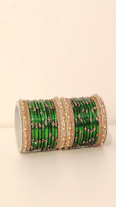 Golden Green Bangles