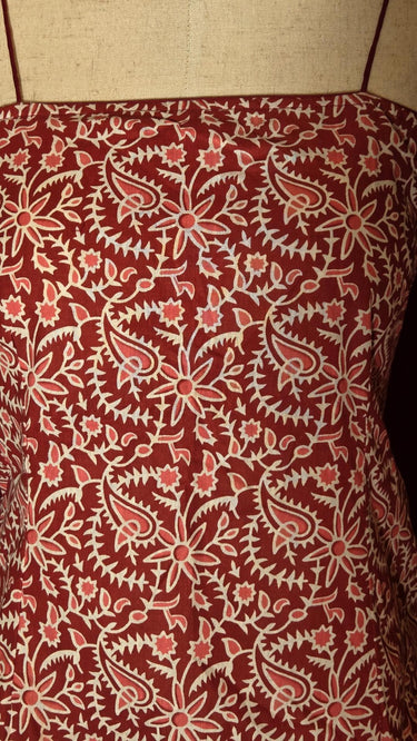 Maroon Paisley Cotton short kurti