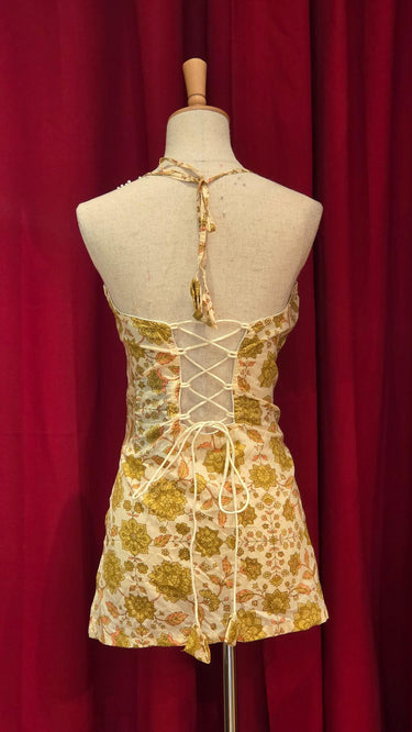 White Neon Flower Cotton Kurti