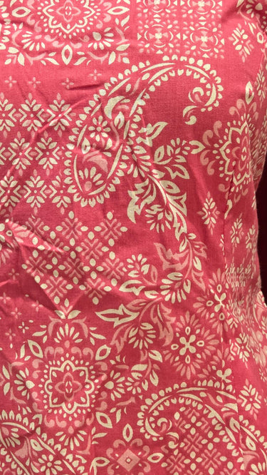 Pink Spaghetti Straps Cotton Kurti