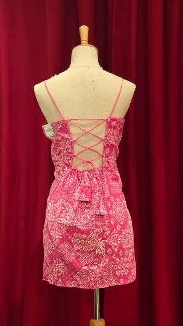 Pink Spaghetti Straps Cotton Kurti