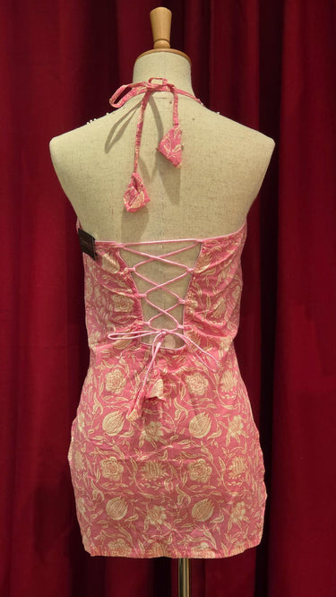 Pink Halterneck Cotton Kurti