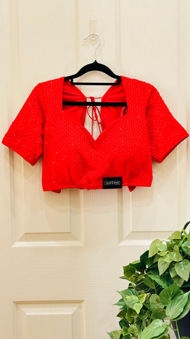 Half Sleeve Red Boutique Blouse Serene - House of Nepal