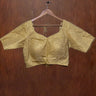 Half Sleeve Golden Sequin and Thread Embroidered Boutique Blouse - House of Nepal